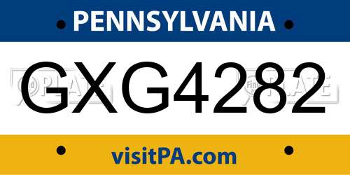 GXG4282 Pennsylvania License Plate