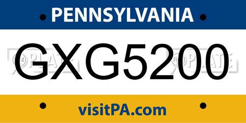 GXG5200 Pennsylvania License Plate