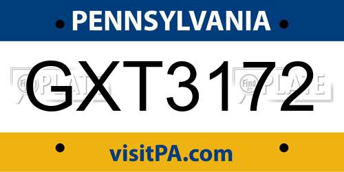 GXT3172 Pennsylvania License Plate