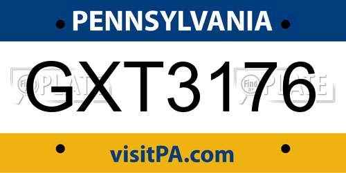 GXT3176 Pennsylvania License Plate