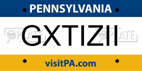 GXTIZII Pennsylvania License Plate