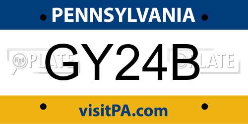 GY24B Pennsylvania License Plate
