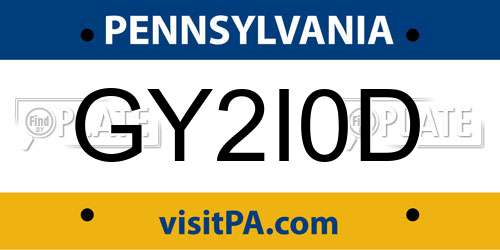 GY2I0D Pennsylvania License Plate
