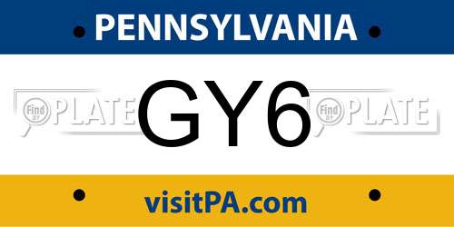 GY6 Pennsylvania License Plate