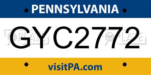 GYC2772 Pennsylvania License Plate