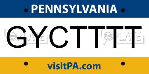 GYCTTTT Pennsylvania License Plate