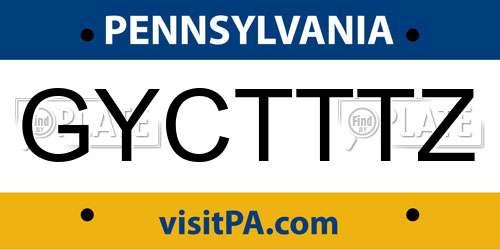 GYCTTTZ Pennsylvania License Plate