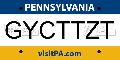 GYCTTZT Pennsylvania License Plate