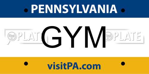 GYM Pennsylvania License Plate
