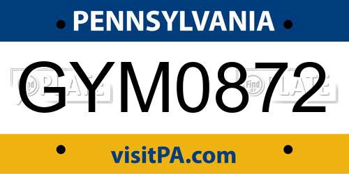 GYM0872 Pennsylvania License Plate