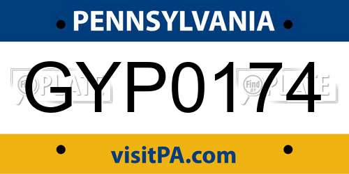GYP0174 Pennsylvania License Plate
