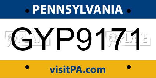 GYP9171 Pennsylvania License Plate