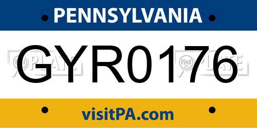 GYR0176 Pennsylvania License Plate