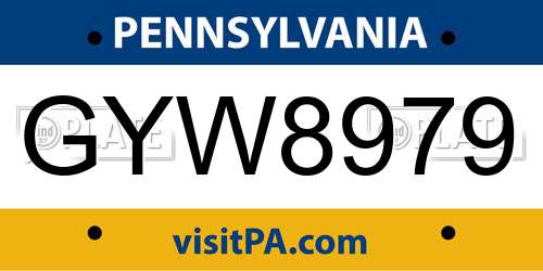 GYW8979 Pennsylvania License Plate