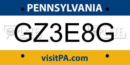 GZ3E8G Pennsylvania License Plate