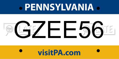 GZEE56 Pennsylvania License Plate