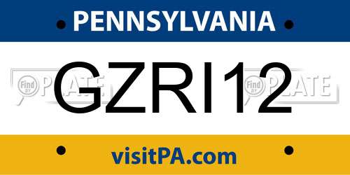 GZRI12 Pennsylvania License Plate