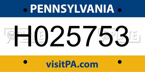 H025753 Pennsylvania License Plate