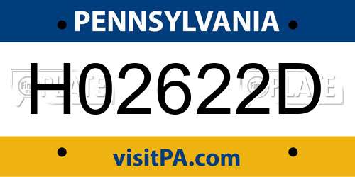 H02622D Pennsylvania License Plate