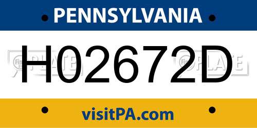 H02672D Pennsylvania License Plate