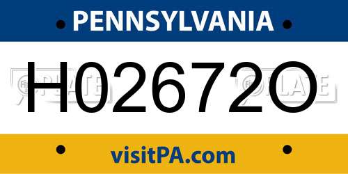 H02672O Pennsylvania License Plate