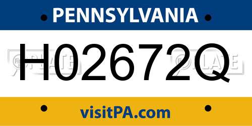 H02672Q Pennsylvania License Plate