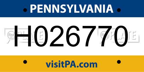 H026770 Pennsylvania License Plate