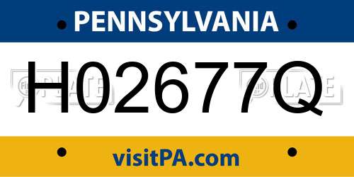 H02677Q Pennsylvania License Plate