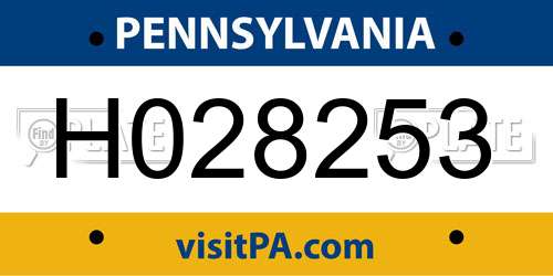 H028253 Pennsylvania License Plate