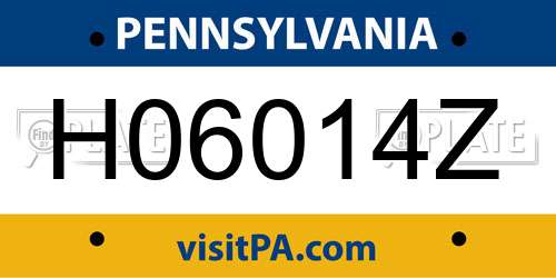 H06014Z Pennsylvania License Plate