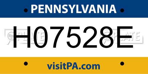 H07528E Pennsylvania License Plate