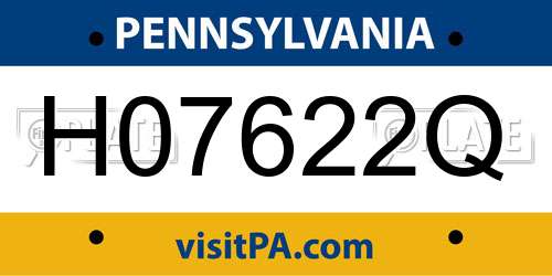 H07622Q Pennsylvania License Plate