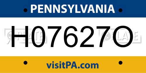 H07627O Pennsylvania License Plate