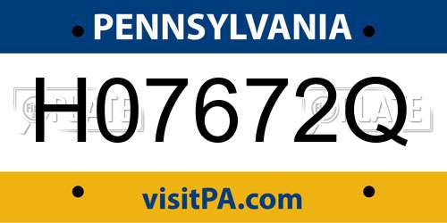 H07672Q Pennsylvania License Plate