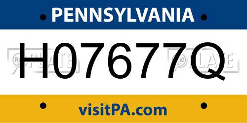 H07677Q Pennsylvania License Plate