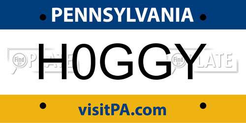 H0GGY Pennsylvania License Plate