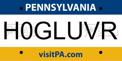 H0GLUVR Pennsylvania License Plate