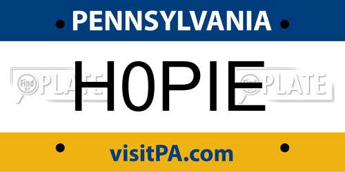 H0PIE Pennsylvania License Plate