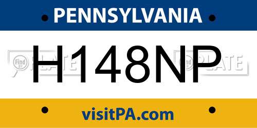 H148NP Pennsylvania License Plate