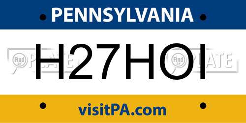 H27HOI Pennsylvania License Plate