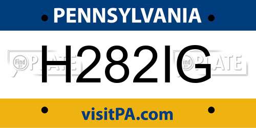 H282IG Pennsylvania License Plate