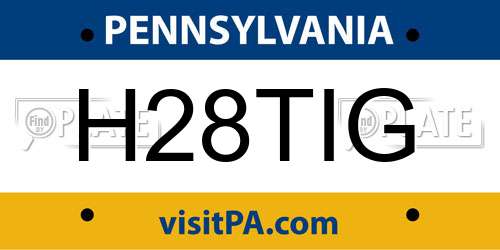 H28TIG Pennsylvania License Plate