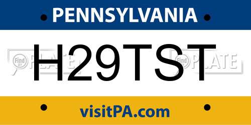 H29TST Pennsylvania License Plate