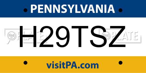 H29TSZ Pennsylvania License Plate