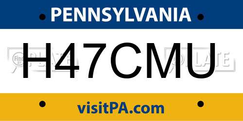 H47CMU Pennsylvania License Plate