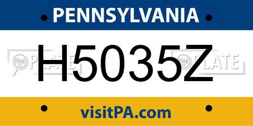 H5035Z Pennsylvania License Plate