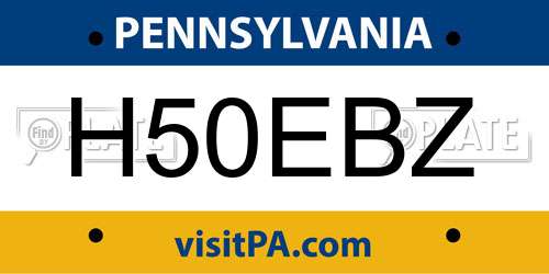 H50EBZ Pennsylvania License Plate