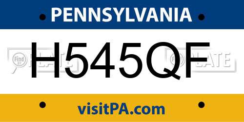 H545QF Pennsylvania License Plate