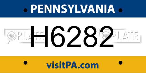 H6282 Pennsylvania License Plate
