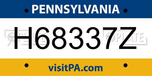 H68337Z Pennsylvania License Plate